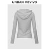 UR 2025 Fall Women's Playful Hooded Color Block Long Sleeve T-Shirt