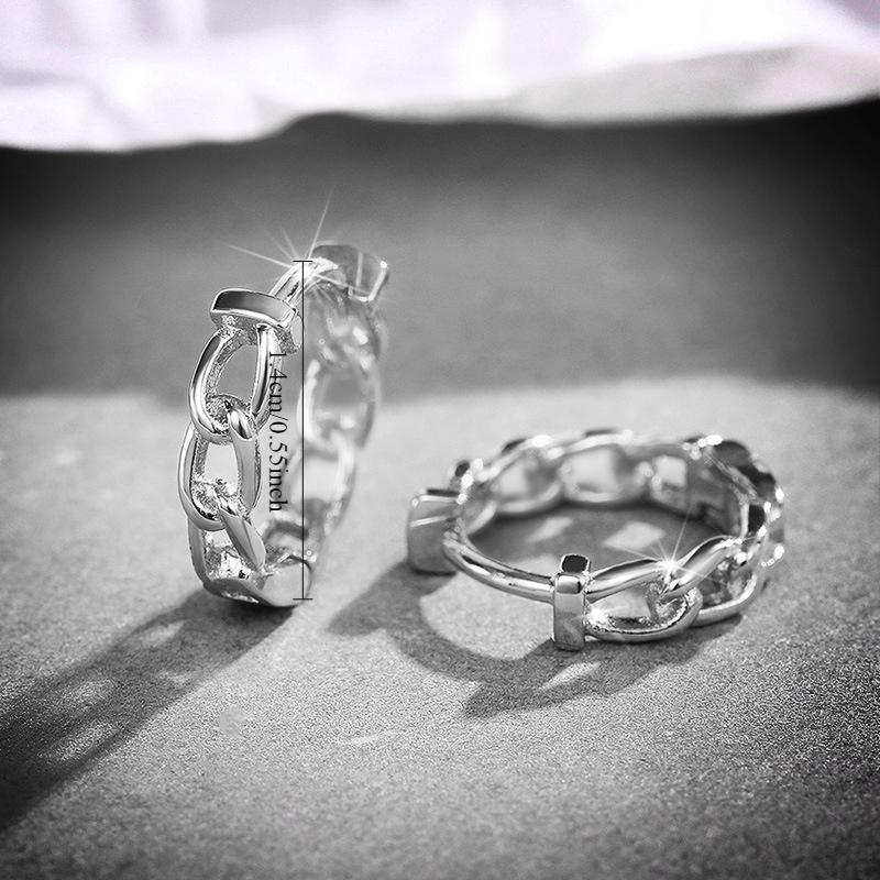 1 Pair of Earrings, Stylish Smooth Chain Earrings, Earrings, Ear Buckles, Simple Personalized Earrings, Earrings