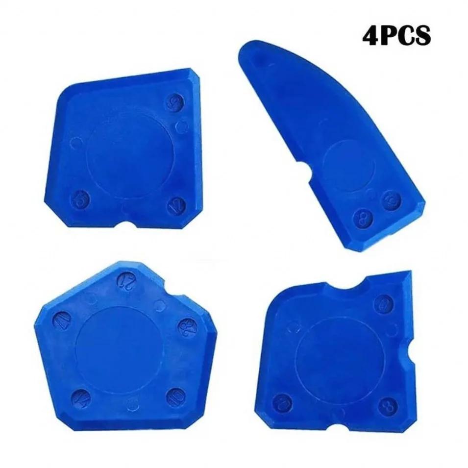 

4pcs Silicone Glass Cement Scraper Floor Caulking Tool Sealant Grout Remover Edge Repair Tools Home Cleaning Hand Spatula Amagi