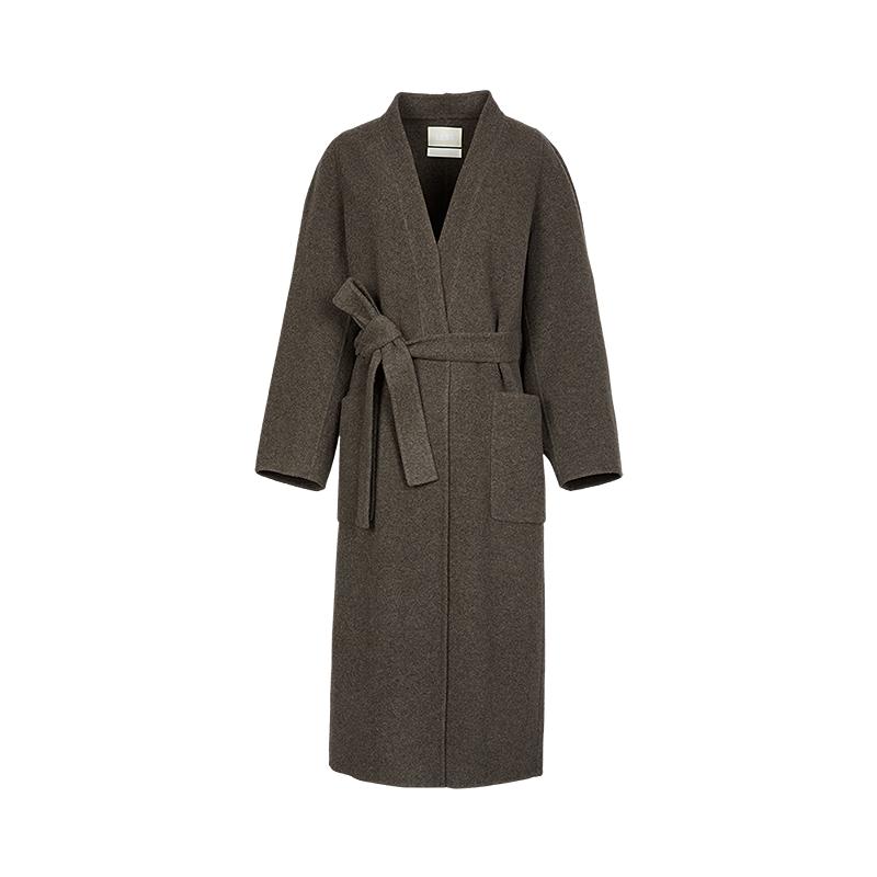 

Пальто LESS 2025 Зимнее Длинное из Смеси Шерсти XS