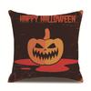 Halloweenska ľanová obliečka na vankúš Potlačená obliečka na vankúš