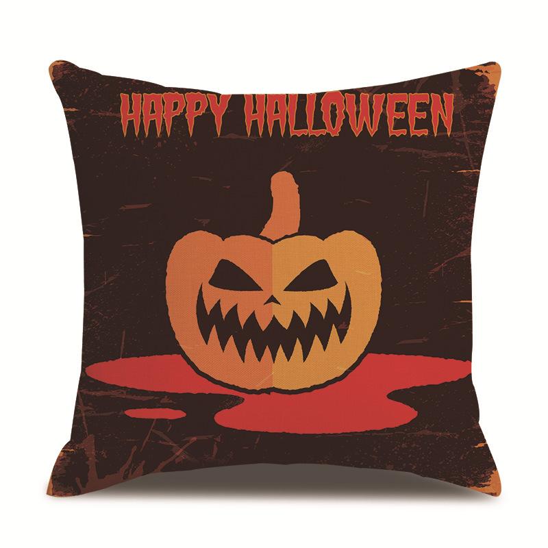 Halloween Linen Pillow Cover Printed Pillow Cover