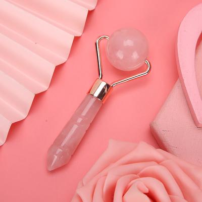 Rosenquarz Gesichtsroller Massagegerät Hautstraffung Lifting Anti-Falten Gesichtsmassagegerät