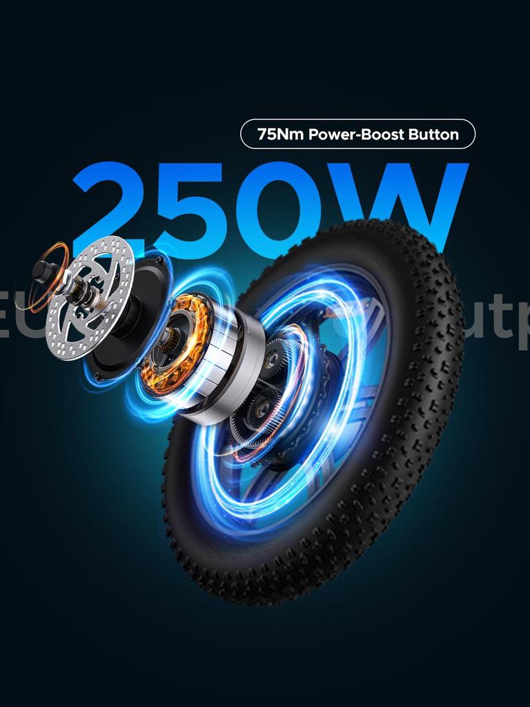 ENGWE L20 Boost Electric Bike – 250W Motor, 48V13Ah Battery, 126km Range, 20x4.0 Fat Tires, 7-Speed, LCD Display