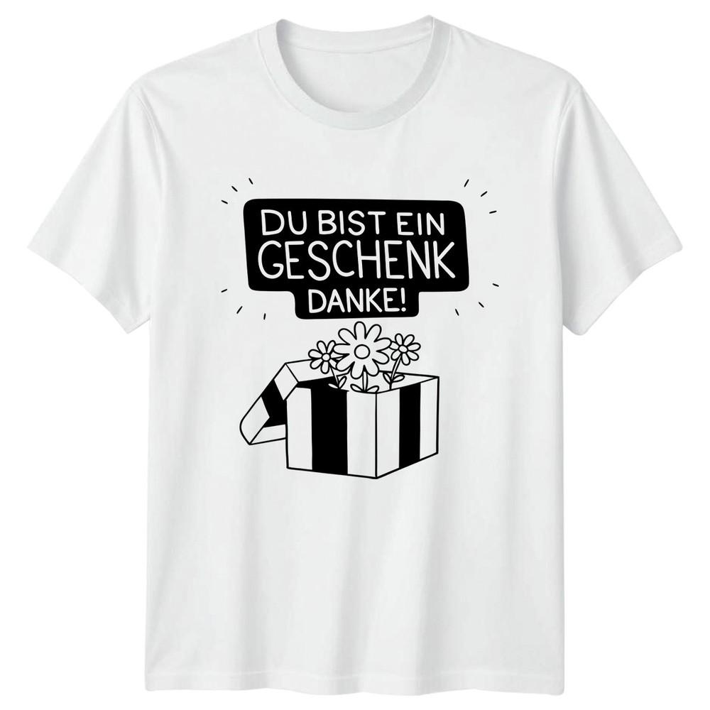 Du Bist Ein Geschenk Danke Unisexs TShirt GerUnisex Floral Gratitude Appreciation S