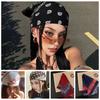 All-match Y2k Print Turban Sweet Small Square Scarf Retro Printed Headscarf  Beach