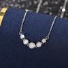 925 Sterling Silver Dainty Minimalist Zircon Charm Anti Tarnish Chain Round Clear Cz Stone Necklace for Women JewelryGood Product