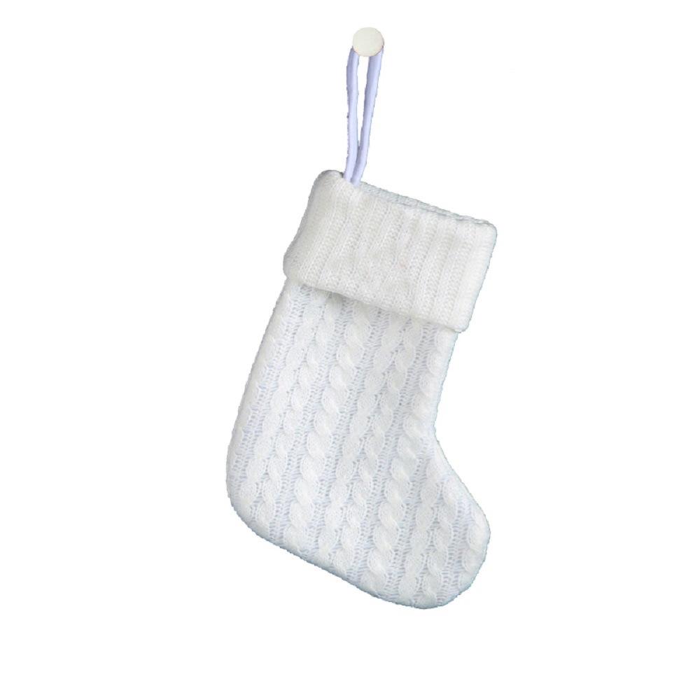 Kids' Embroidered White Knit Christmas Stocking - Holiday Decor