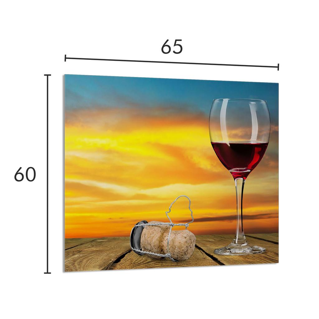 GLASPANEL FÜR DIE KÜCHE 65x60 Wein