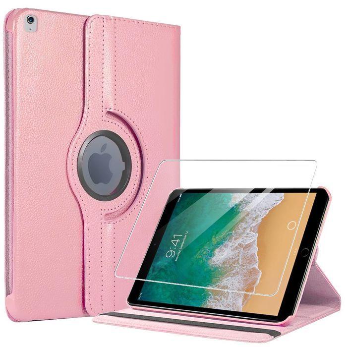 Coque + Verre Trempé - BOOLING - pour iPad Air 3 / pour iPad Pro 10,5" - Rotatif 360° - Rose - Similicuir