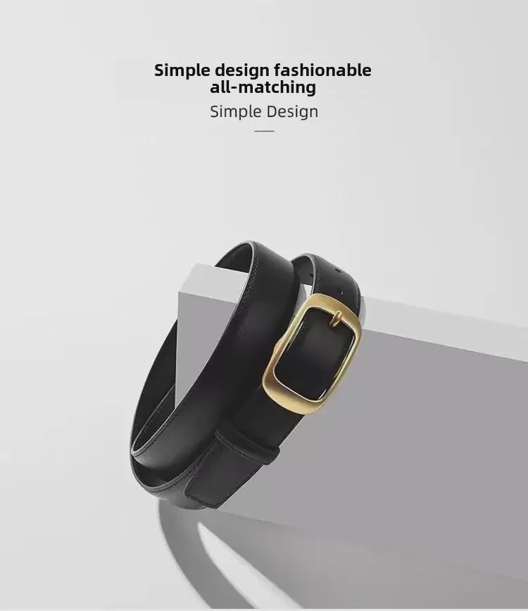 2024 Women's Versatile Belt: Stylish Simple Buckle for Jeans and Suit Pants