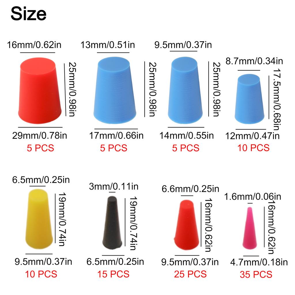 Black Rubber Stoppers Easy To Clean Flexible And Elastic High-Temperature Resistance Multiple Colors Available