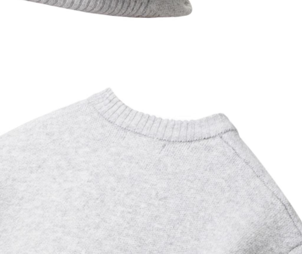 Men's Solid Color Round Neck Knit Sweater - Warm, Thick, and Versatile for Spring and Autumn