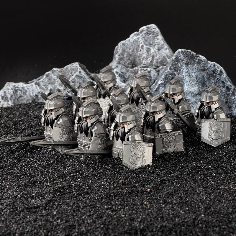 Blocs de Construction Soldats Croisés Militaires Médiévaux Château Chevaliers Hospitaliers Chevaliers Teutoniques Casque de Guerrier Briques Jouet DT8901