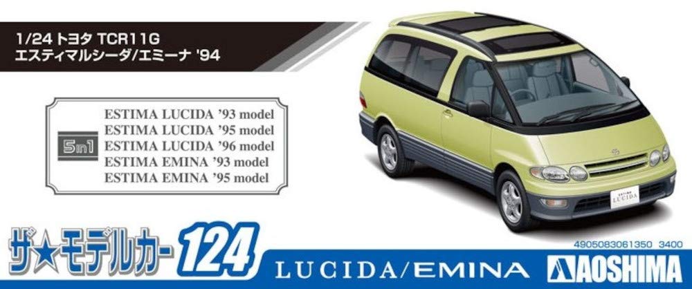 AOSHIMA The Model Car Series Toyota TCR11G Estima 1994 Plastikmodell 1/24 Nr.124 Lucida/Emina