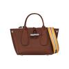 Longchamp Le Roseau 22 Bamboo Buckle Closure Small Calfskin Shoulder Tote Bag Women handbags Brown 10095HCN304