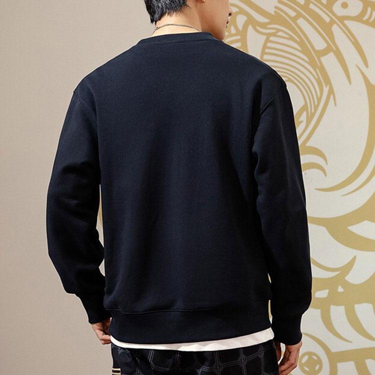 Anta Life Series Tiger Spirit New Year Pattern Print Crew Neck Sweatshirt Unisex Tops Black 152218730-3