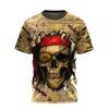 Skull Pattern Print Short Sleeve Men's T-Shirt Summer O-Neck 3D Digital Printing Fashion Men's Clothing