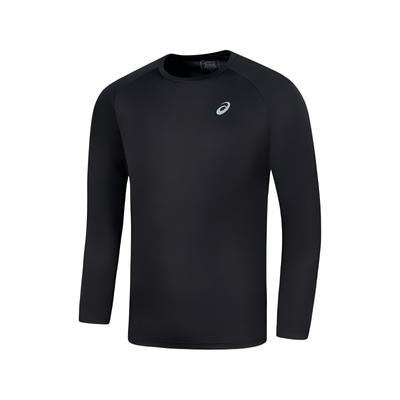 Rundhals-Pullover Komfortabel Lässig Langarm-T-Shirt Herren Tops Schwarz 2011D047-001