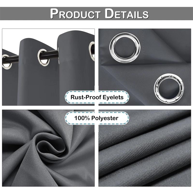Large Patio Waterproof Outdoor Curtains Eyelet Sun Blocking Garden Thermal Insulated Thick Curtains Gazebo Pergola Window Drapes