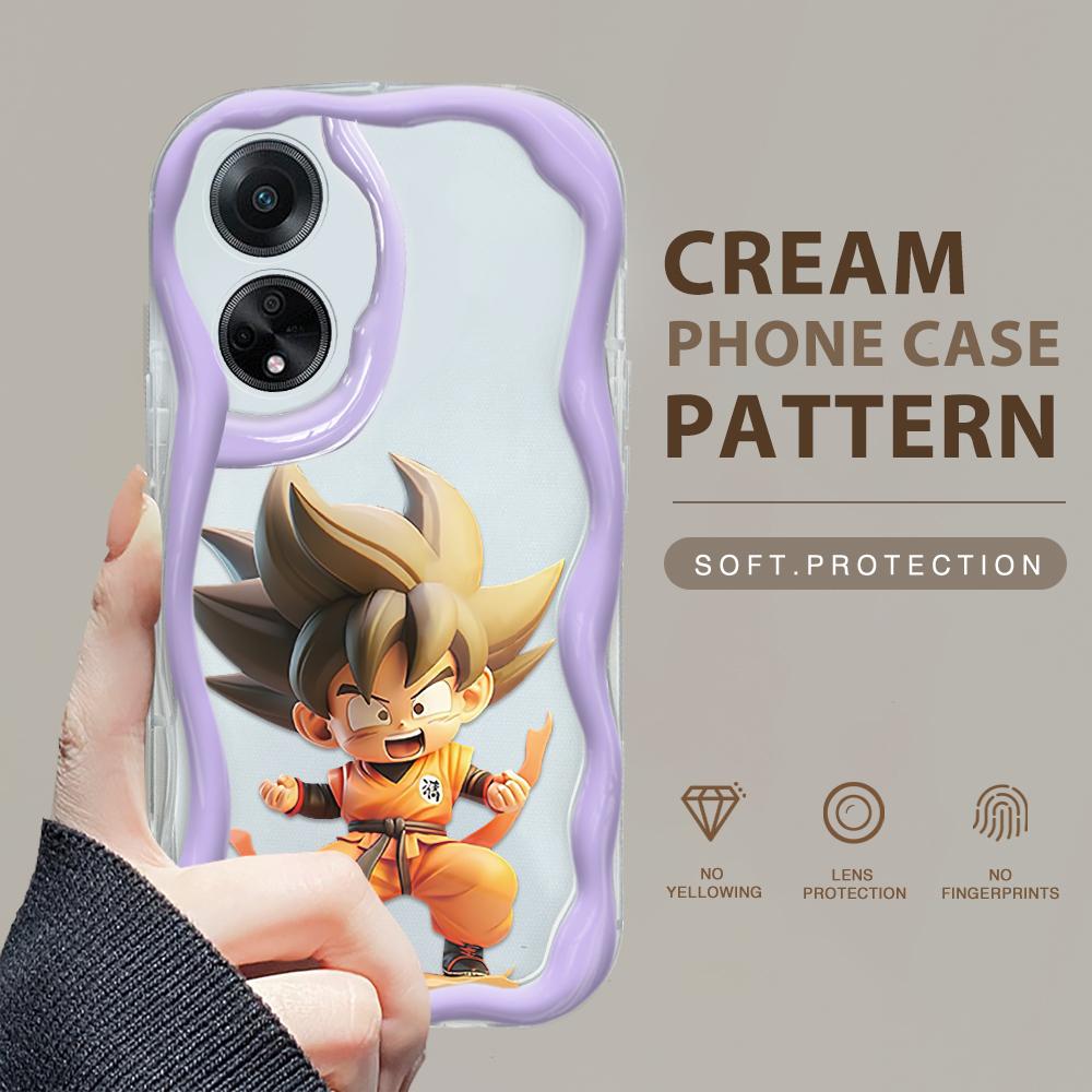 

Милый мультяшный узор, кремовая текстура, мягкий силиконовый чехол с волнистыми краями, чехол для телефона для OPPO Reno Realme OPPO F27 5G прозрачный