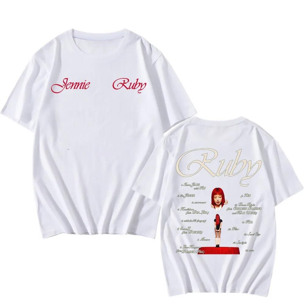

2026 Jennie Ruby Album Printing T-Shirt Jennie Pretty Girl Mantra T-shirt Unisex Fan Gift Tee Men Women Cotton High Quality Soft Top 4XL