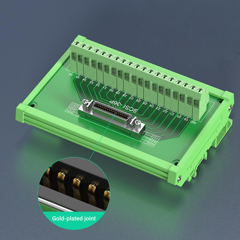 SCSI Rail Mounted Terminal Block Connectors 14P to 100P Optional Female Interfaces for Tape Drives and Scanners