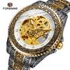 Transparent Leather Band Automatic Mechanical Skeleton Watch for Men Custom Logo