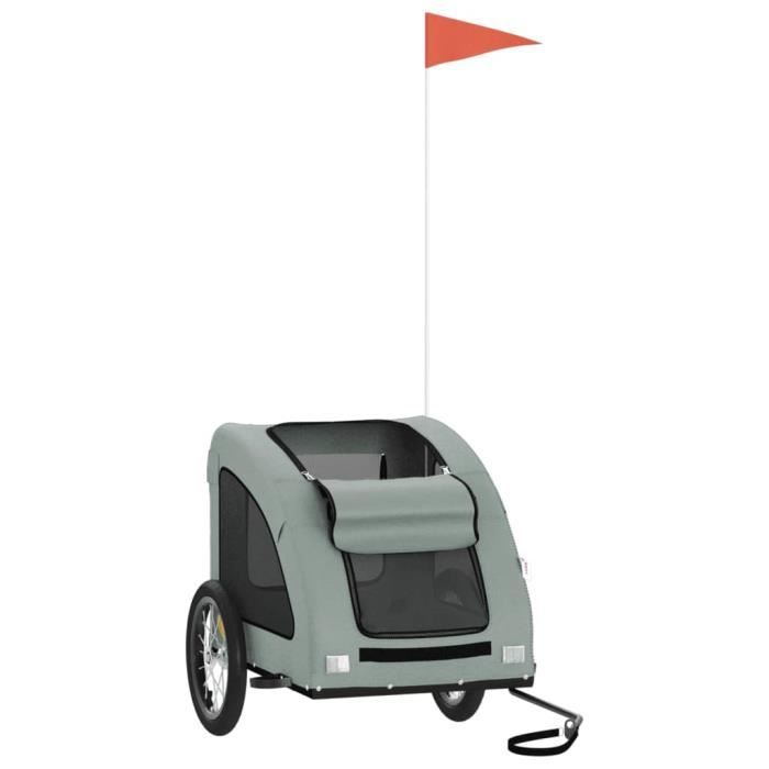 VidaXL Bicycle Trailer for Dog Grey Oxford Fabric and Iron 93958