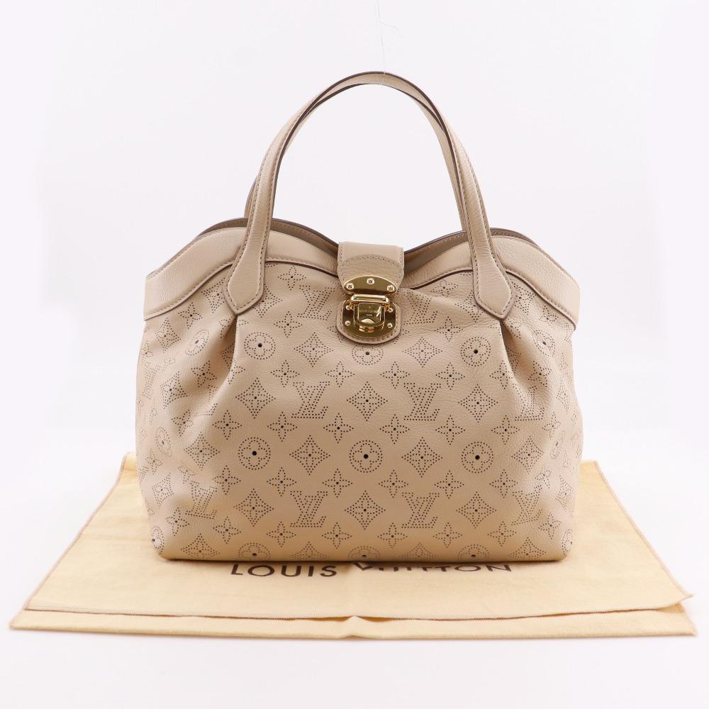 LOUIS VUITTON Shiels PM Handbag M93818 opal beige Monogram Mahina Women Used
