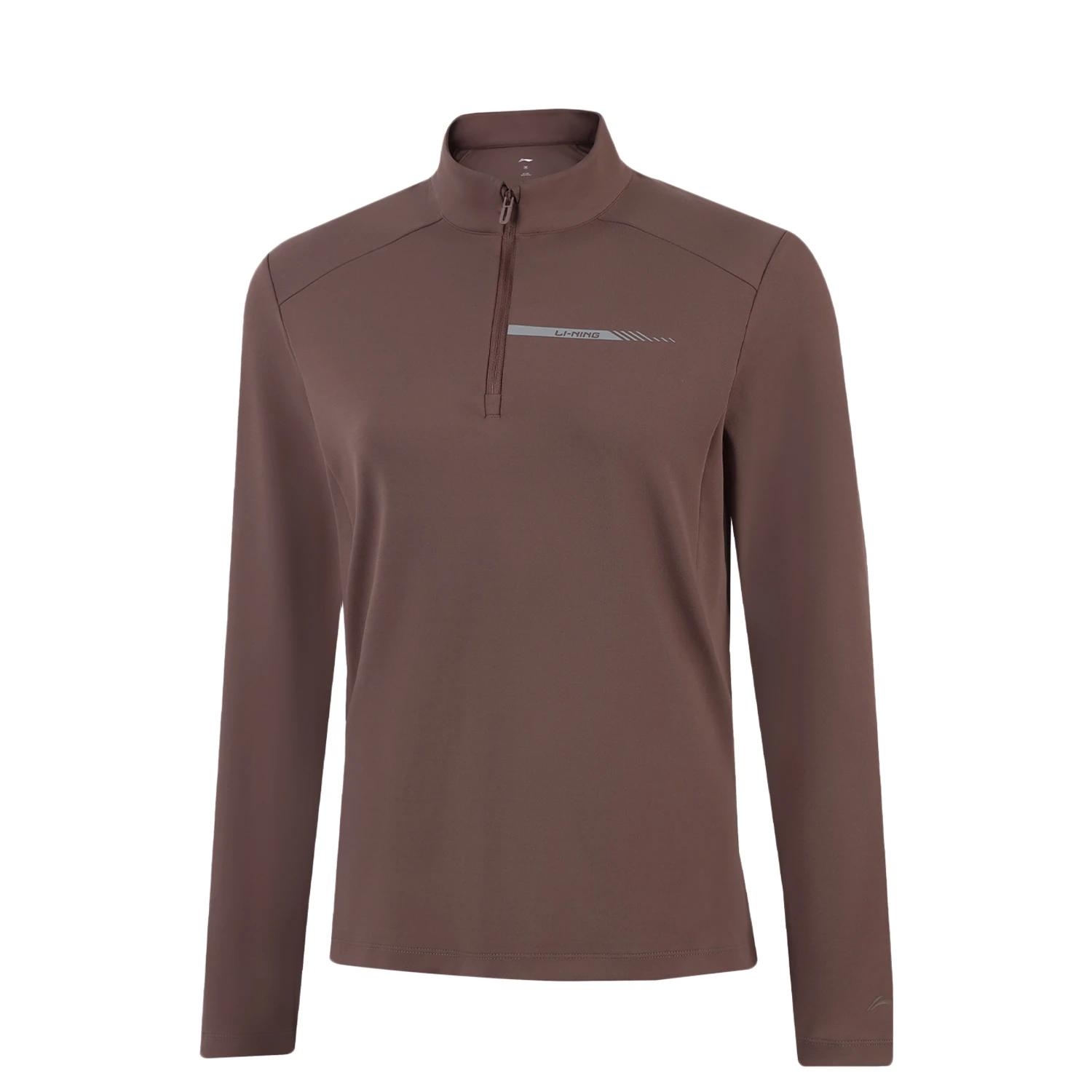 

Li-Ning Серия групповых покупок Воротник-стойка Удобная Повседневная Надпись Простая Универсальная Футболка с длинным рукавом Женские футболки ATLV308-2 S