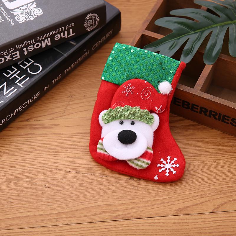 Children s Christmas Cartoon Stocking Gift Bag - Large Candy Holder & Pendant Decorations