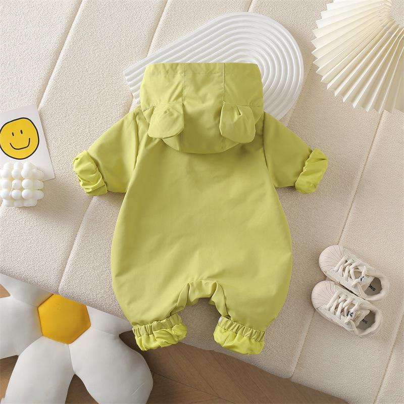 Salopetă de primăvară pentru băieți - Salopetă drăguță cu glugă pentru bebeluș (Primăvară toamnă)