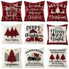 Pillow Christmas Pillow Cover Red and Black Plaid Sofa Cushion Cover Car Backrest Lumbar Support Nordic