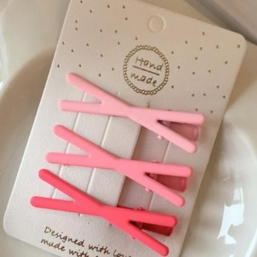 Gradient Color Cross Seamless Bangs Side Clip Sweet Girls Sweet Hairpin Broken Hair Clip Edge Clip Candy Color Headwear