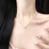 2023 Trendy Pink Diamond & Amethyst Zircon Women's Clavicle Necklace - Light Luxury, Simple Niche Design
