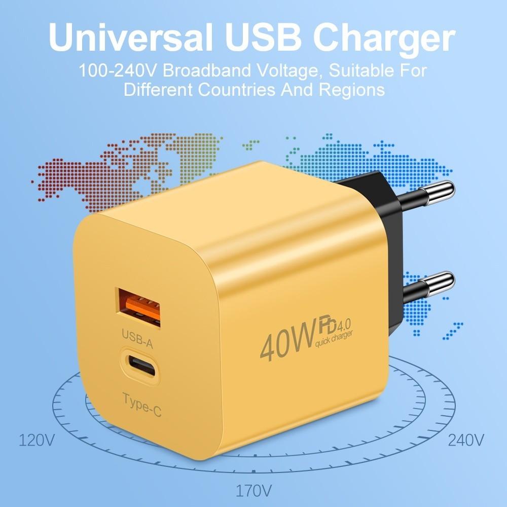 40W Fast Charging USB PD Charger Adapter Quick Charge 3.0 Mobile Phone PD Wall Charger EU/US Plug