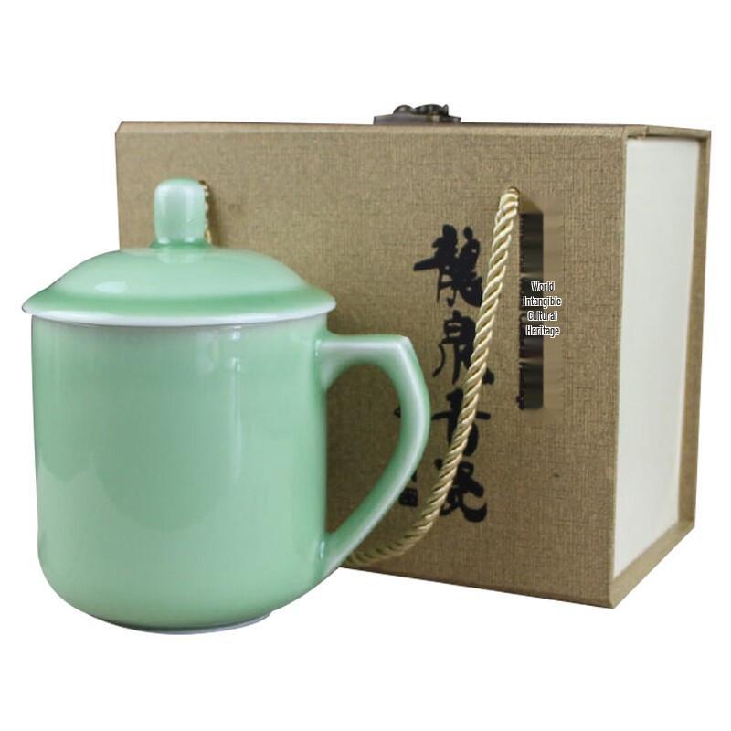 Celadon Ceramic Tea Cup with Lid