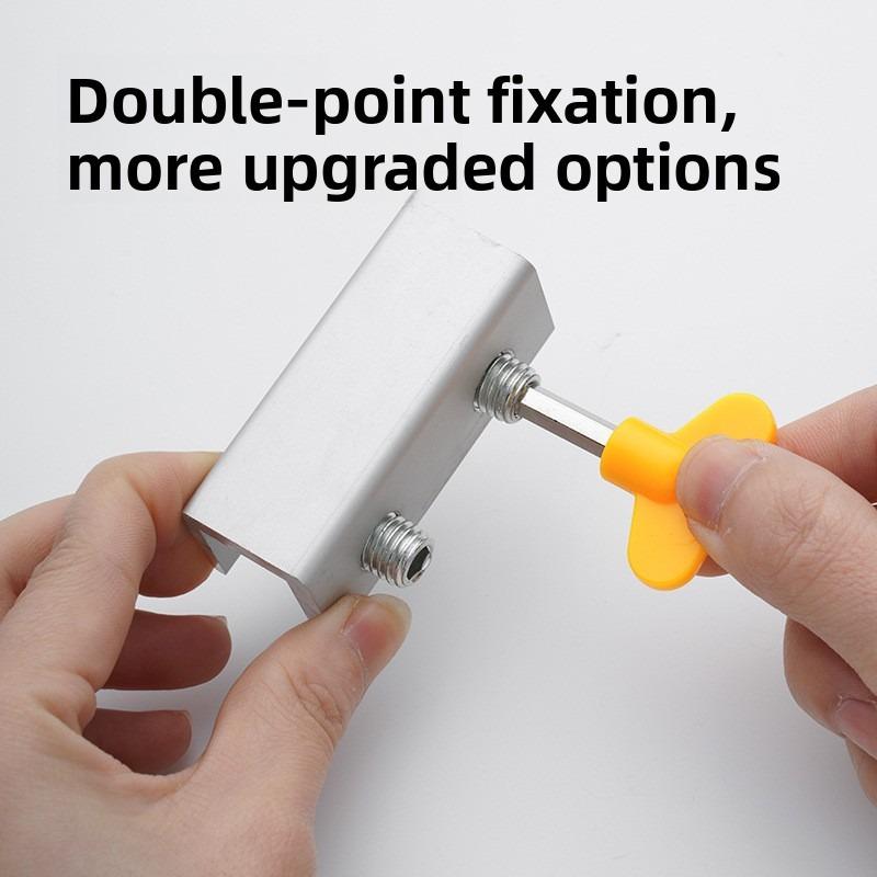 1pc Window Locks for Vertical and Horizontal Windows, Adjustable Aluminum Window Stoppers, No-Drill Install