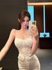 White Lace Camisole Vest: Sweet & Spicy Cropped Top for Women, Waist-Cinched Sleeveless Design, Autumn/Winter Wear