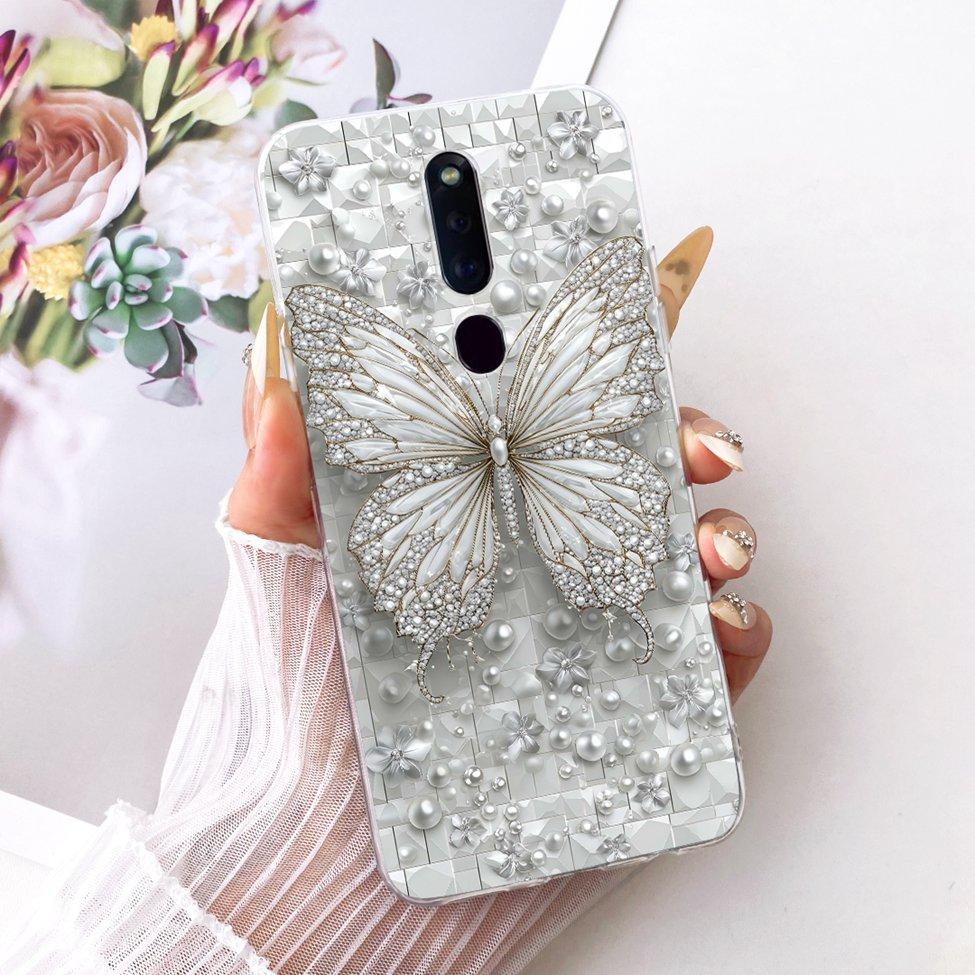 Clear Casing For Oppo F11Pro CPH1969 CPH2209 CPH1987 Phone Case For Oppo F11 Pro Cover Fashion Butterfly Funny Cute Painted
