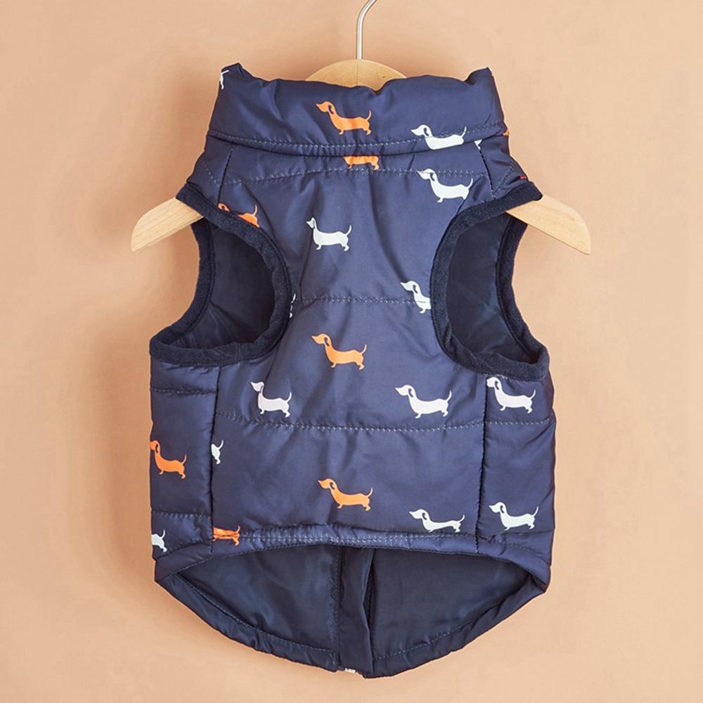 Gilet en coton pour chien de compagnie automne et hiver chaud fermeture éclair trou de traction cardigan gilet en coton