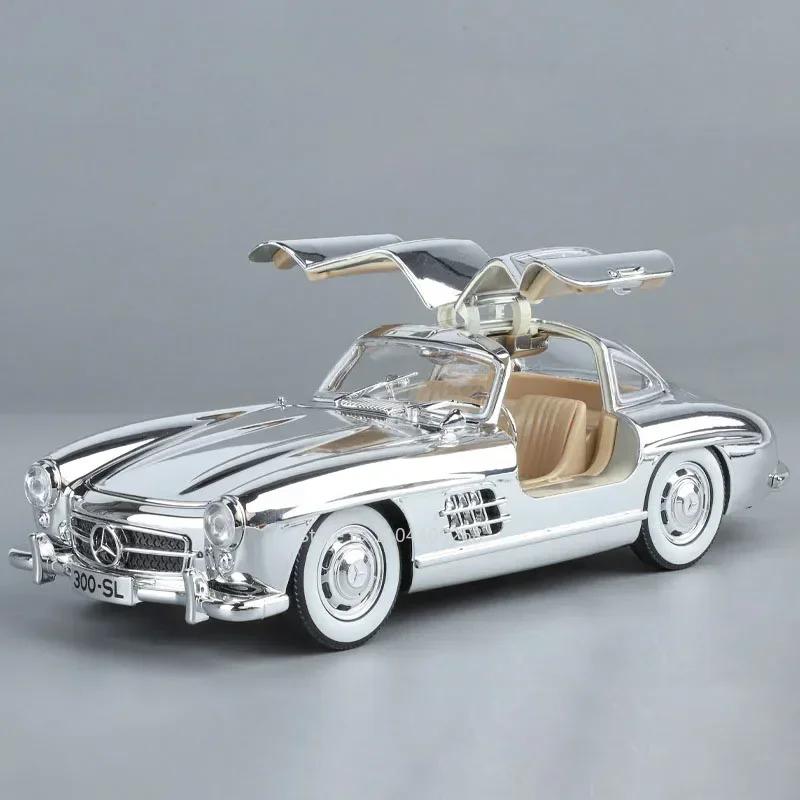 1:24 Scale 300SL S400L Car Toy Model Doors Opened Metal Diecast Electric-plated Vehicles Sound Light Models Collection Gifts Boy