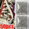 50 Stück Silber Metall Dorn Knoten Schnürsenkel Schnalle Damen Herren DIY Drahtknoten Schuhdekorationen Zubehör