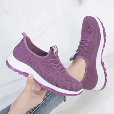 Women Sneakers Mesh Vulcanized Shoes Spring Ladies Casual Flats Sneaker Female New Fashion Comfort Light Knitting Shoes 2024