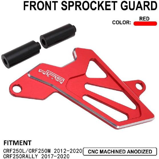 Motorcycle Front Sprocket Guard CNC Sprocket Cover Protector for CRF250L/M 2012-2020, CRF250RALLY 2017-2020 Dirt Bike, RED