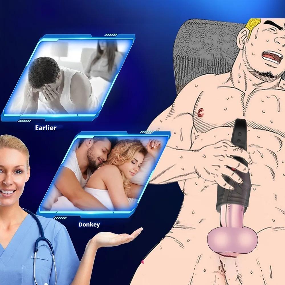 Male Glan Massager Penis Trainer Tongue Licking Vibrator Delay Stamina Trainer Oral Climax Masturbation Sex Toys for Men