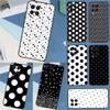 Schwarz-Weiß-Pünktchen-Handyhülle für Samsung Galaxy M13 M23 M33 M53 M11 M21 M31 M51 M14 M54 M30s M20 M12 M32 M52