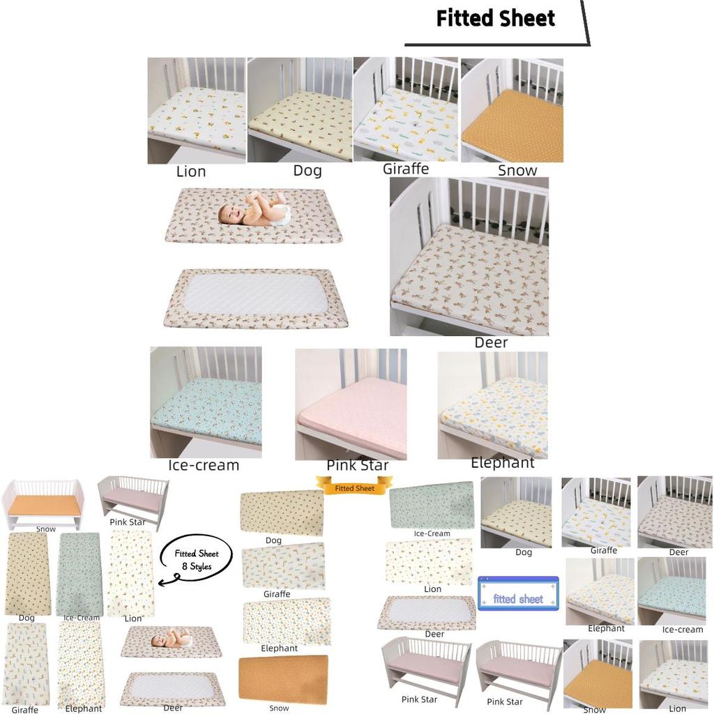 Multi-piece Baby Crib Bedding Set, Four-season Use, Pure Cotton Fabric, Available In Multiple Cute Designs