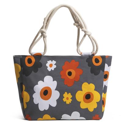 Strandtasche Wasserdichte Leinwand Handtasche Für Frauen Große Kapazität Blumendruck Schulter Tragbar Shopper Tragetasche Bolsa Feminina 2026
